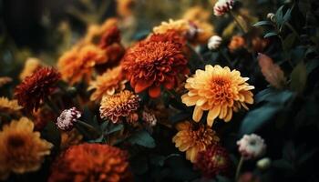 levendig boeket vitrines natuur schoonheid in multi gekleurde bloemen regelingen gegenereerd door ai foto