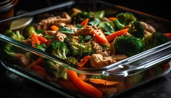 vers groenten roeren gebakken voor een gezond fijnproever lunch maaltijd gegenereerd door ai foto