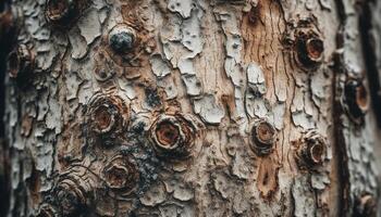 natuur groei Aan oud hout creëert getextureerde backdrop voor geschiedenis gegenereerd door ai foto