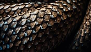dier markeringen in adder huid, een gevaarlijk reptiel in natuur gegenereerd door ai foto