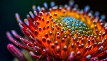 levendig gerbera madeliefje bloesem vitrines schoonheid in natuur multi gekleurde het formulier gegenereerd door ai foto