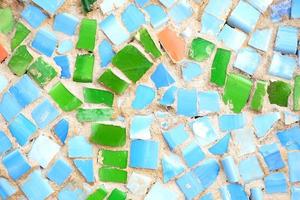 kleurrijk mozaïek in blauw en groen foto
