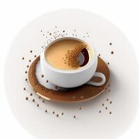 koffie 3d ontwerp ai gegenereerd foto