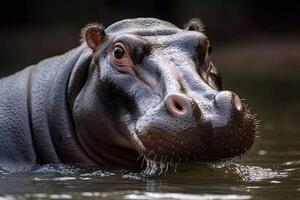 Colombia rivier- narcotica nijlpaard in wit poeder vijver baas Colombiaanse dealers achtergrond illustratie generatief ai foto