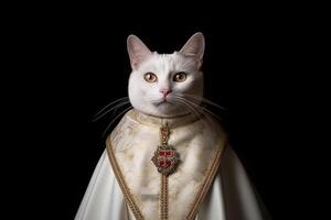 kat net zo paus in Vaticaan geïsoleerd Aan zwart generatief ai foto