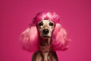 cocker spaniel hond net zo disco dans diva funky muziek- jaren 70 jaren zeventig illustratie generatief ai foto