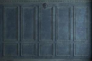 klassieke muur van oude stucwerk panelen blauwe verf