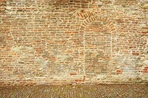 oude bakstenen muur achtergrond foto