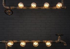 achtergrond donkere muur loft steampunk lamp van pijpen