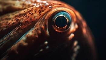 scherp ogen Octopus in onderwater- rif, een fijnproever zeevruchten lekkernij gegenereerd door ai foto