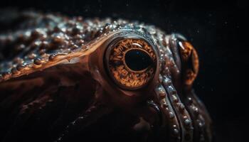 onderwater- portret van een multi gekleurde Octopus met glimmend tentakels gegenereerd door ai foto