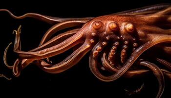 vers gekookt Octopus maaltijd met voelhoorn zuignap patroon Aan bord gegenereerd door ai foto