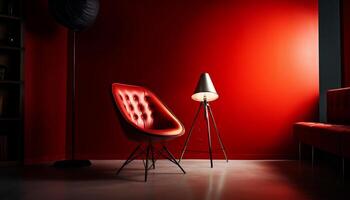 modern luxe leven kamer met elegant verlichting en comfortabel zitplaatsen gegenereerd door ai foto