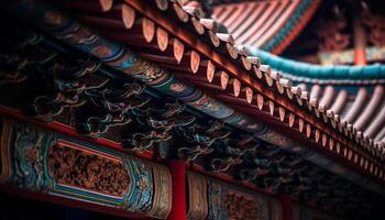oude pagode daken in Beijing vitrine Chinese cultuur en traditie gegenereerd door ai foto