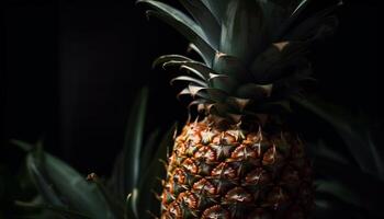 sappig rijp ananas, een gezond tussendoortje van natuur fijnproever boerderij gegenereerd door ai foto