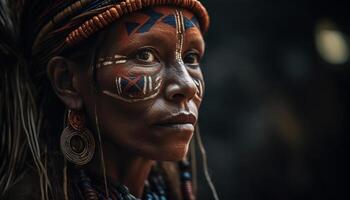 jong Afrikaanse vrouw met mooi dreadlocks glimlachen vol vertrouwen Bij camera gegenereerd door ai foto