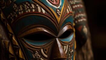 oude Afrikaanse masker, een symbool van inheems geestelijkheid en traditie gegenereerd door ai foto