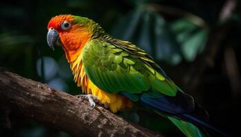 levendig ara neerstrijken Aan Afdeling in tropisch regenwoud schoonheid gegenereerd door ai foto