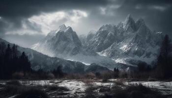 majestueus berg bereik, rustig tafereel, Nee mensen, panoramisch schoonheid gegenereerd door ai foto