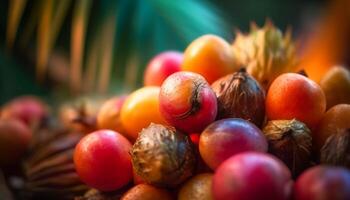 biologisch tomaat fabriek rijp voor oogsten in vers herfst seizoen gegenereerd door ai foto