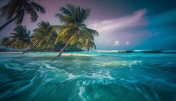 een rustig caraïben zeegezicht met turkoois wateren en palm bomen gegenereerd door ai foto