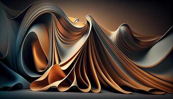 abstract illustratie met vloeiende Golf patroon en glad elegantie gegenereerd door ai foto