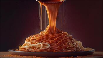 gezond Italiaans pasta maaltijd met vers ingrediënten gegenereerd door ai foto
