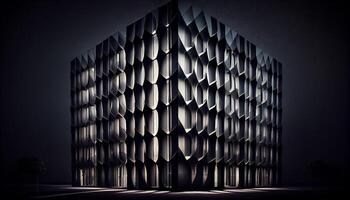 modern architectuur vormen futuristische metalen backdrop binnenshuis ,generatief ai foto