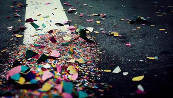 confetti viering, verjaardag wimpel, partij sociaal evenement vallend ,generatief ai foto