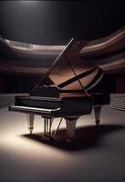 klassiek muziek- Aan groots piano tafereel ,generatief ai foto