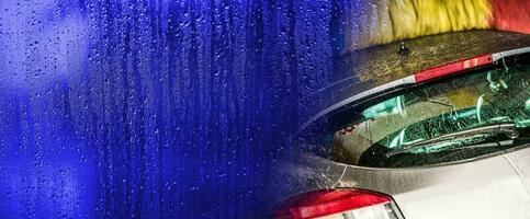 auto wassen conceptuele banier foto