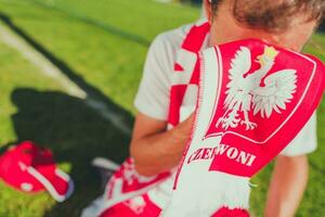 huilen Pools voetbal ventilator foto