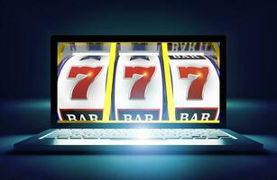 casino's sleuf machine online spellen laptop concept foto