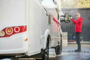 rv camper druk wassen foto