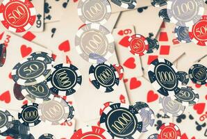poker concept met chips foto