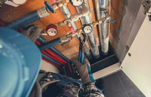 woon- heet en verkoudheid water meter reparatie foto