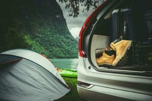 tent camping weg reis foto