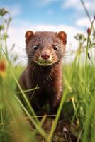 portret een bever Aan de meer ai generatief foto