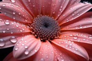 portret macro bloem met water druppels ai generatief foto