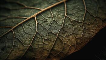 de levendig groen blad aderen tonen groei gegenereerd door ai foto