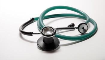 dokter luisteren naar hartslag met stethoscoop gereedschap gegenereerd door ai foto