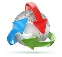 recycling symbool en wereldbol foto