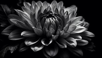 donker elegantie monochroom dahlia in focus voorgrond gegenereerd door ai foto