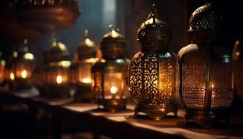 gloeiend lantaarn symboliseert oude geestelijkheid in Christendom gegenereerd door ai foto