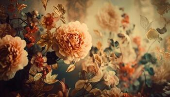 abstract bloemen patroon beeldt af elegantie en romance prachtig gegenereerd door ai foto