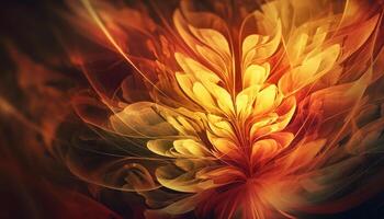 levendig kleuren kolken in futuristische bloemen fantasie gegenereerd door ai foto