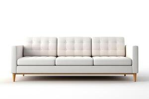 voorraad foto van 3d modern sofa Aan een wit achtergrond generatief ai