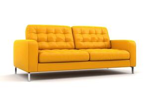 voorraad foto van 3d modern sofa Aan een wit achtergrond generatief ai