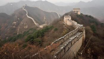 majestueus berg reeks omringt Beijing oude muur gegenereerd door ai foto