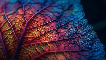 levendig blad kleuren vitrine natuur biologisch groei gegenereerd door ai foto